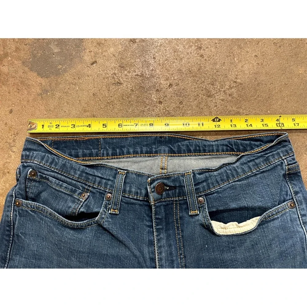 Levi's 514 Straight Fit Jeans Mens 34x32 Blue Denim Cotton Stretch Mid Rise Logo